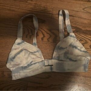 Vitamin A Blue and Cream Bikini Top